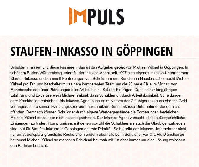 Artikel bei www.impuls.de